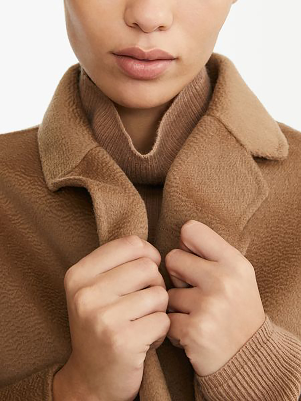 Short double faced wool trench coat camel Max Mara